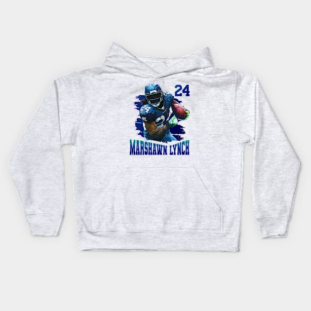 Marshawn lynch || 24 Kids Hoodie by Aloenalone